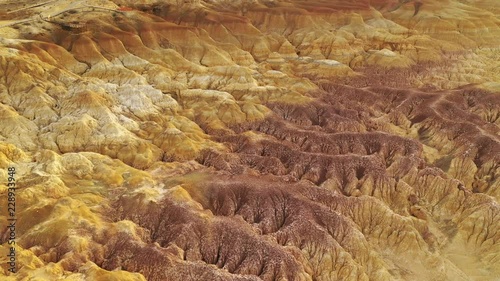 Gobi, aerial landscape, multi-colored land, Xinjiang Altay, China photo