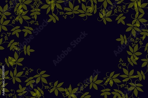 Dark Background Soft overlay leaf edge, textile burnout effect with original leaf designs