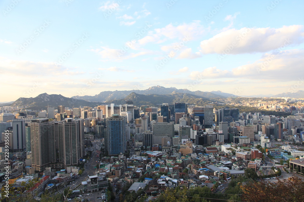 The Skyline of Seoul, Capital of South Korea