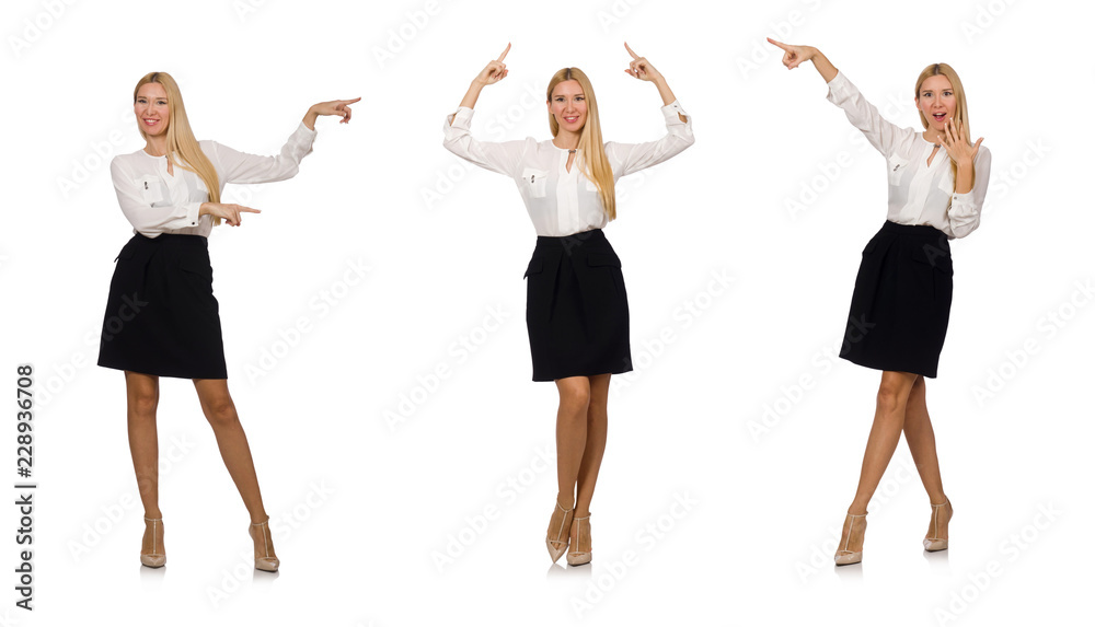 Businesswoman in business concept isolated on white Businesswoman in business concept isolated on white