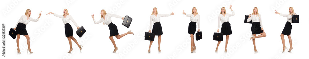 Businesswoman in business concept isolated on white Businesswoman in business concept isolated on white