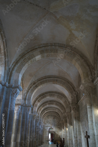 Vezelay  France-October 16  2018  Interior of Basilica Sainte-Marie-Madeleine in Vezelay