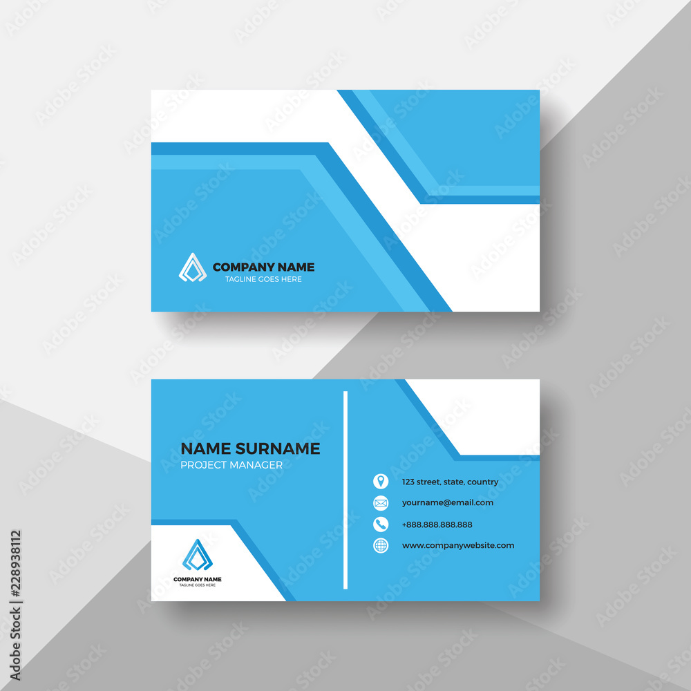 Light blue business card design template Light blue business card design template