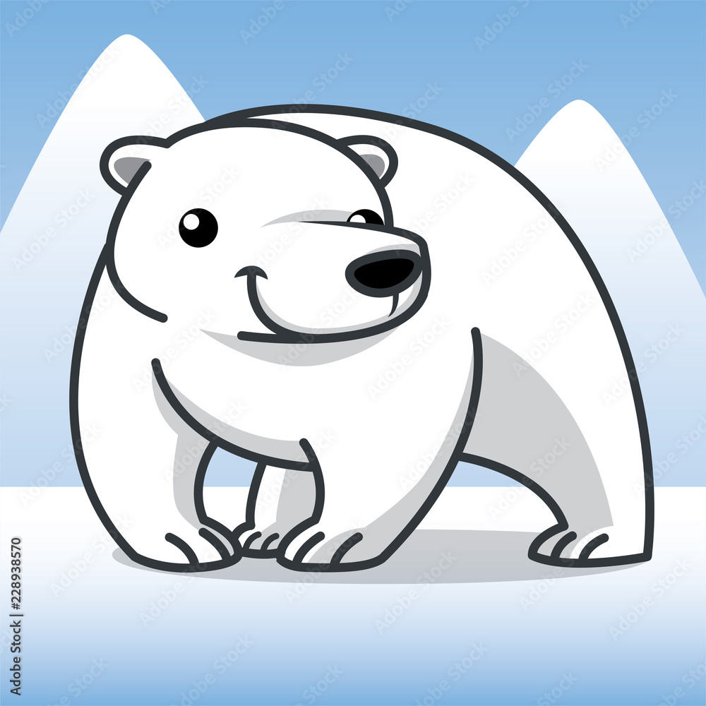 Obraz premium polar bear cartoon, cartoon cute, animal cute