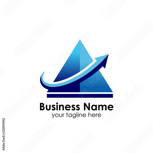 business pyramid logo design template. business marketing and finance logo design