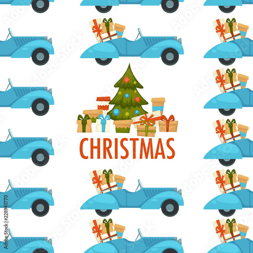 Merry Christmas winter holiday celebration and preparation seamless pattern isolated on white background.