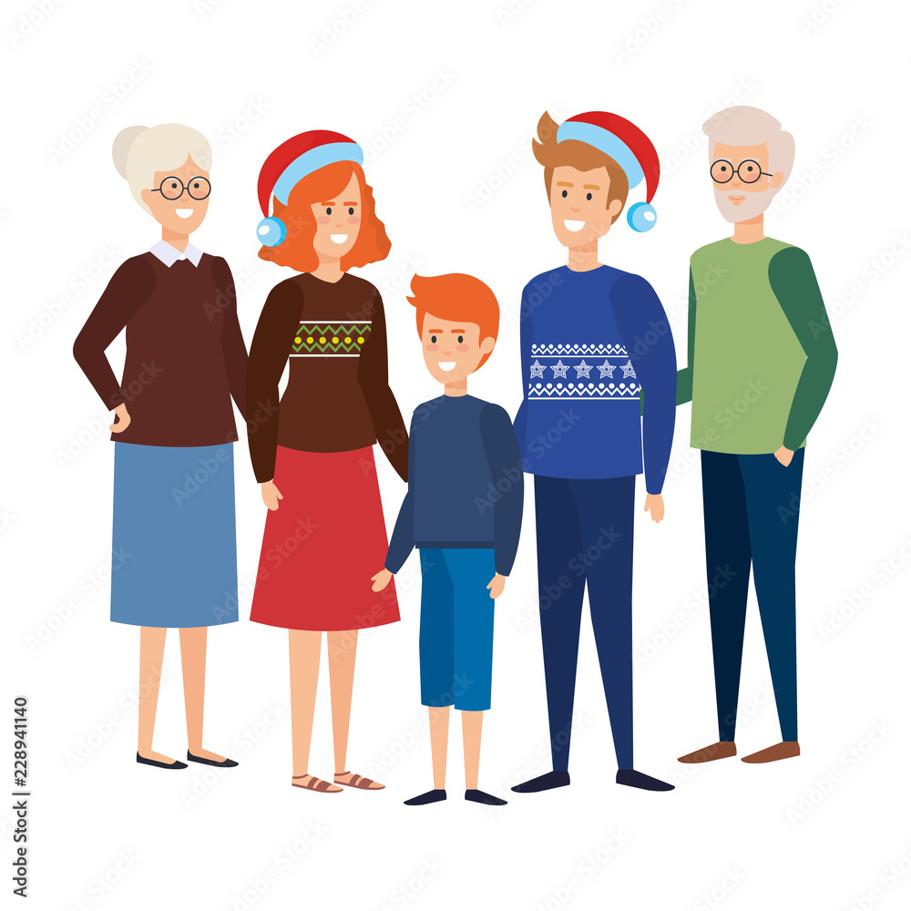 family members with winter clothes family members with winter clothes
