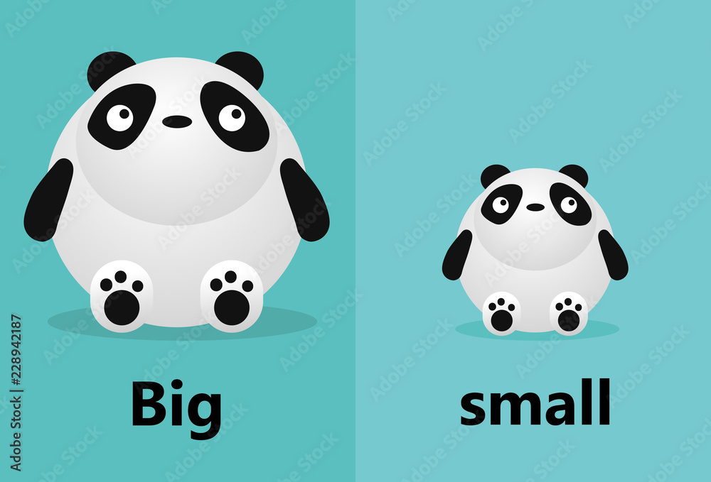 Opposite big and small, Opposite English Words big and small on