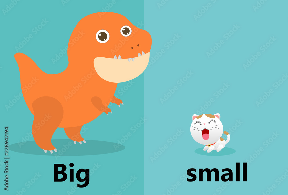 Vetor de Opposite big and small illustration vector, Opposite