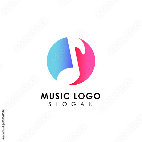music logo design. flat music note symbol design