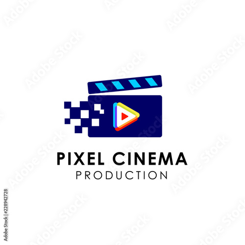 film play logo design template. film studio icon symbol design
