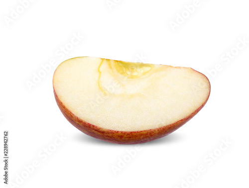 Slice apple isolated on white clipping path