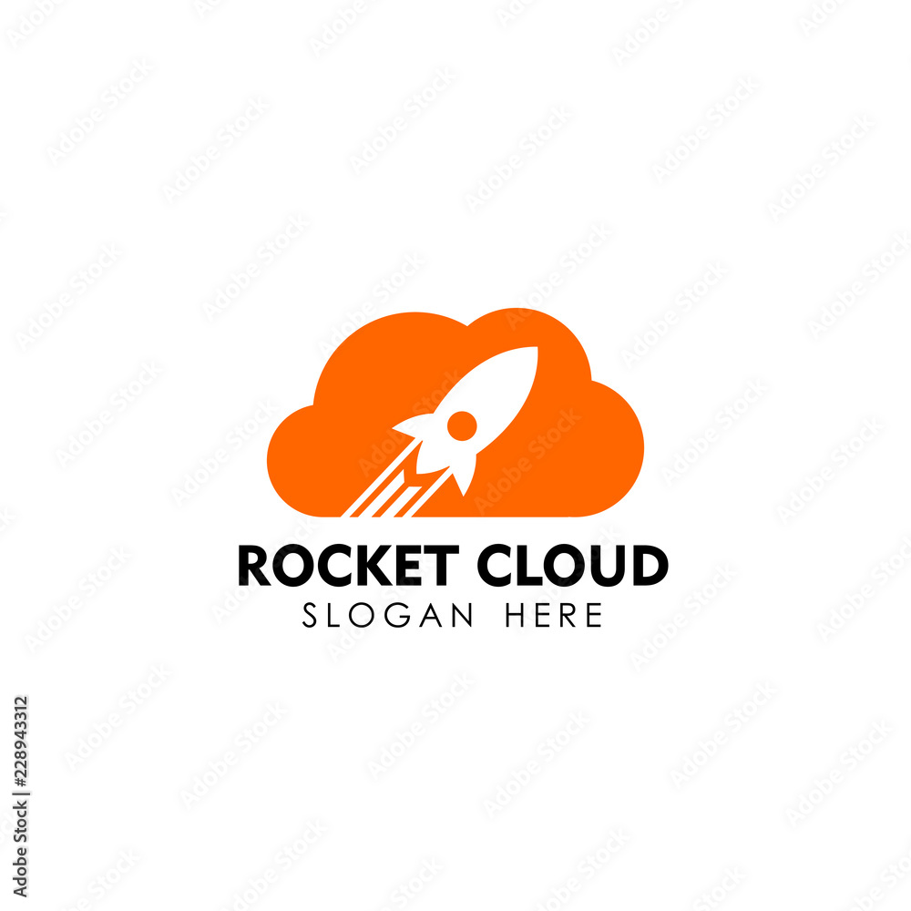 rocket cloud logo design template. cloud tech logo design template rocket cloud logo design template. cloud tech logo design template