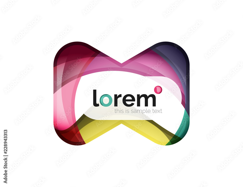 Geometric logo design convergence idea, modern composition of color abstract shapes Geometric logo design convergence idea, modern composition of color abstract shapes