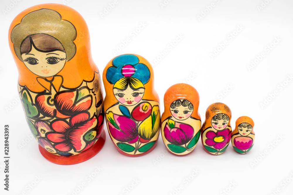 Russian toy matryoshka, on a white background