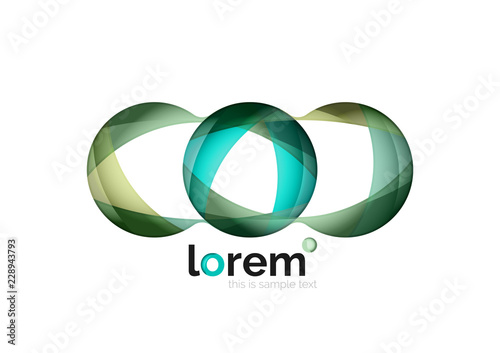 Abstract geometric logo design, overlapping shapes