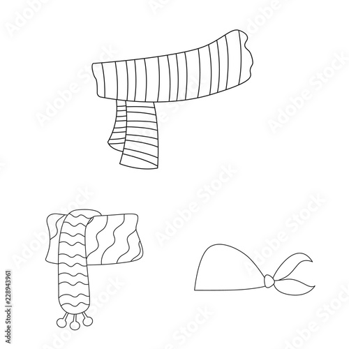 Vector design of scarf and shawl icon. Set of scarf and accessory vector icon for stock.