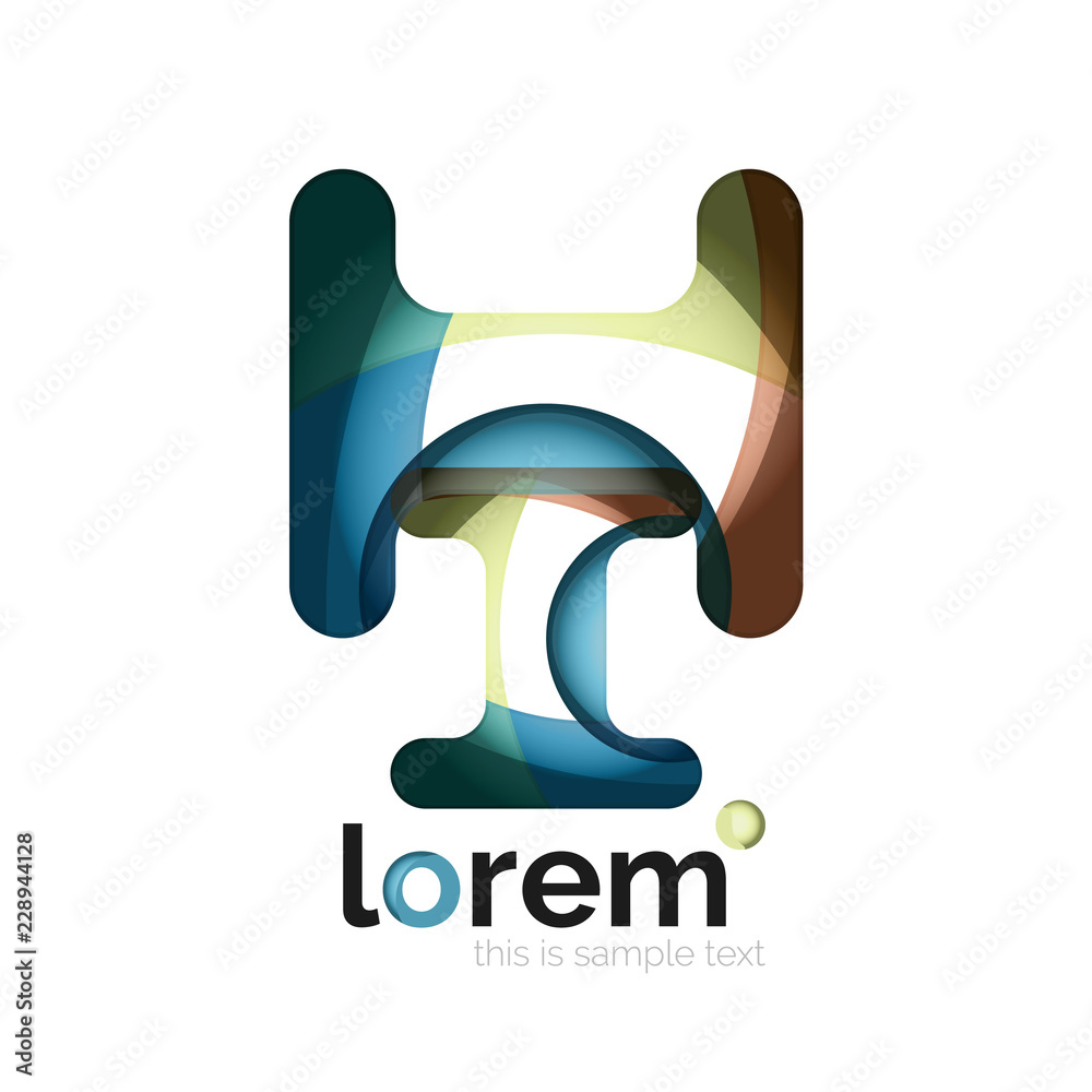 Abstract geometric logo design, overlapping shapes Abstract geometric logo design, overlapping shapes