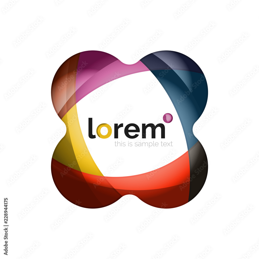 Abstract geometric logo design, overlapping shapes Abstract geometric logo design, overlapping shapes