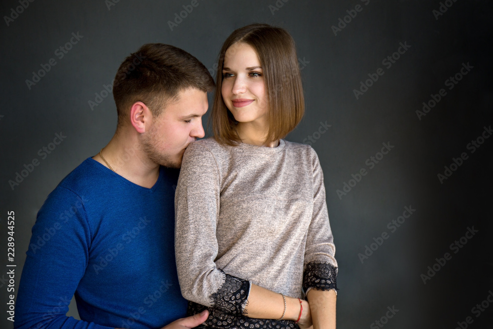 Fototapeta premium Portrait of a young beautiful couple