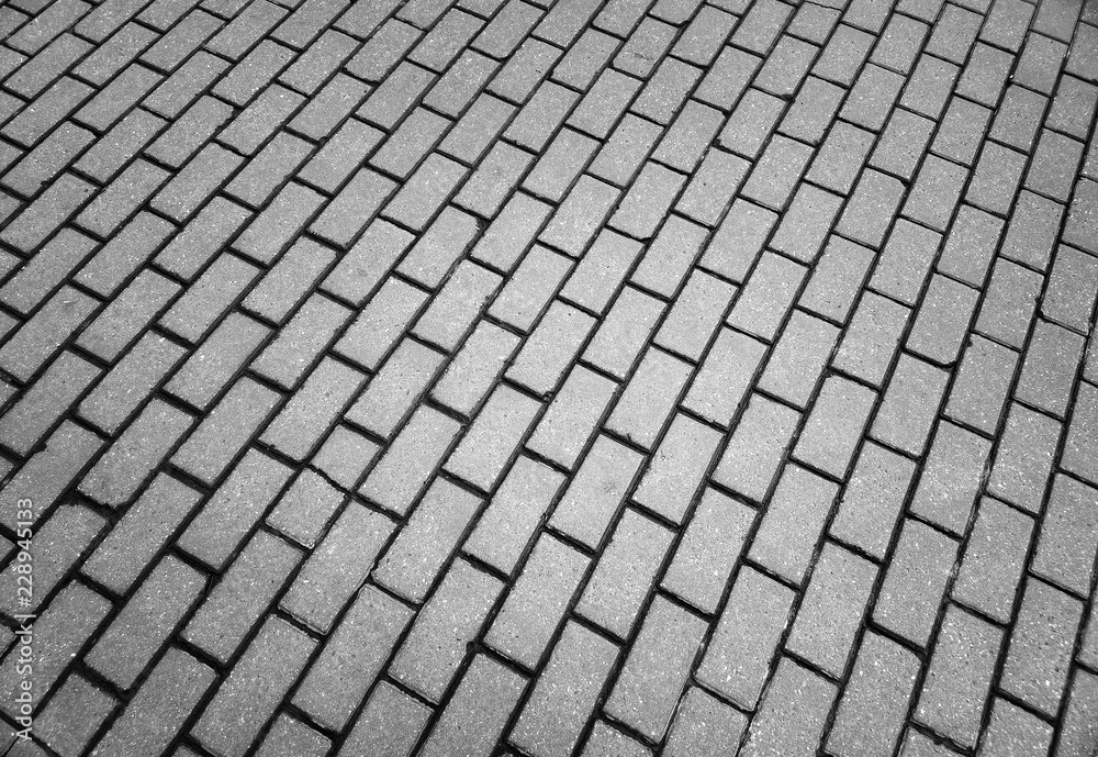Diagonal brick street pavement texture background