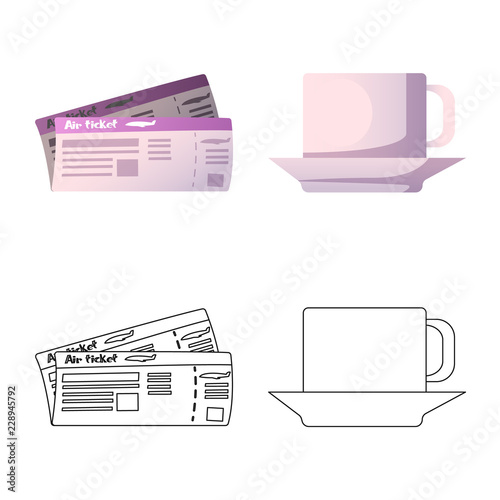 Vector illustration of airport and airplane logo. Collection of airport and plane stock vector illustration.