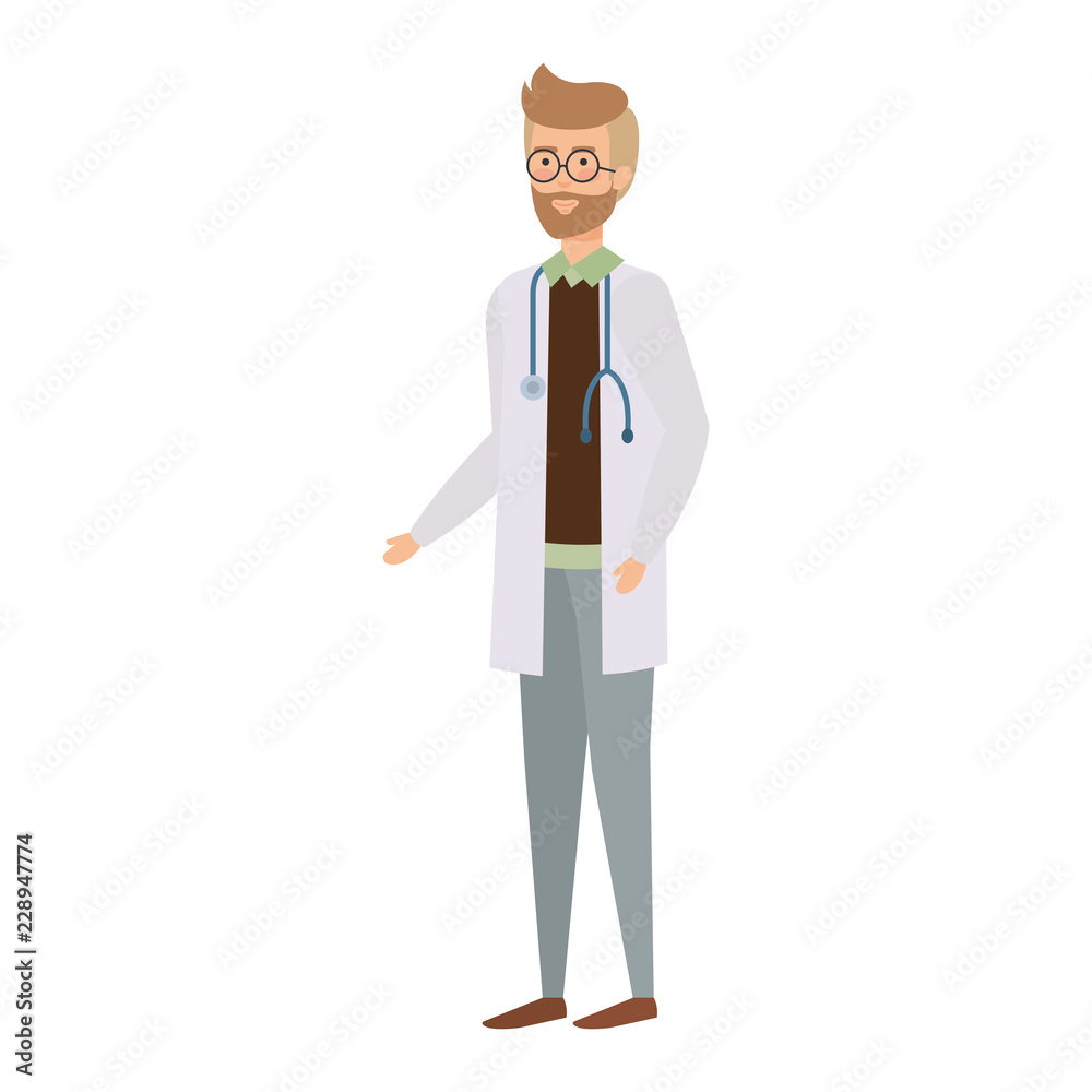 doctor with stethoscope character