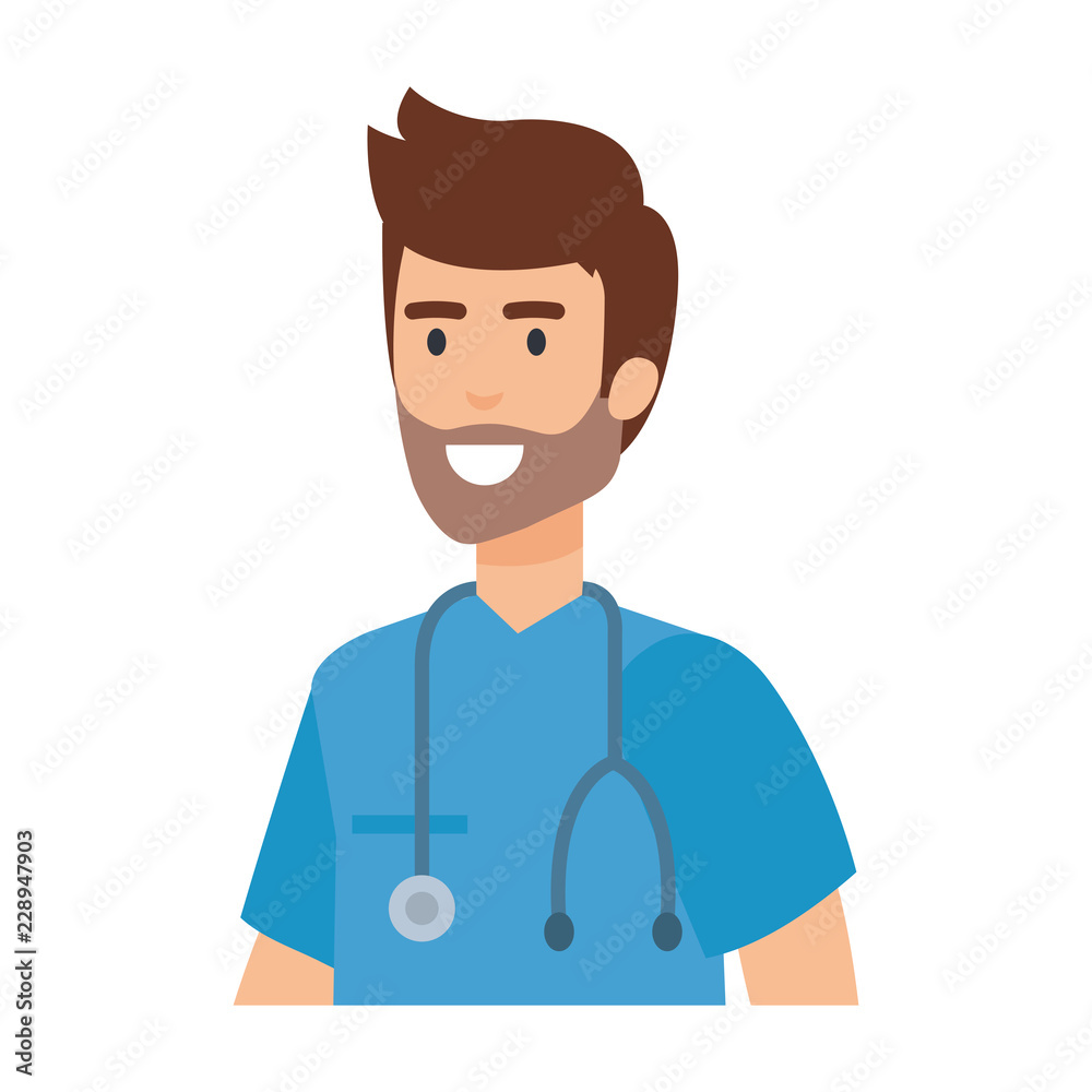 general practitioner with stethoscope character