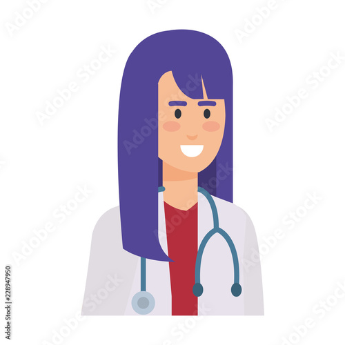female doctor with stethoscope character