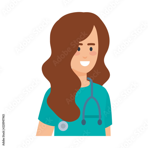 female practitioner with stethoscope character