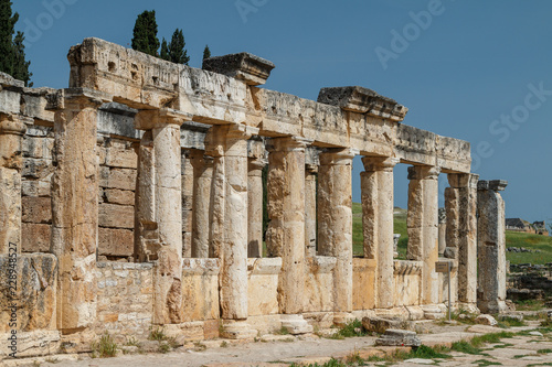 Ruins of the ancient town Hierapolis, now Pamukkale, Turkey © lic0001