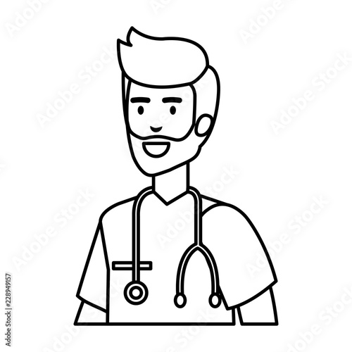general practitioner with stethoscope character