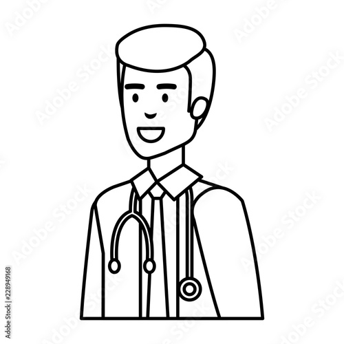 doctor with stethoscope character