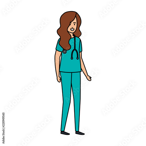 female practitioner with stethoscope character