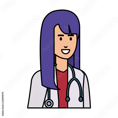 female doctor with stethoscope character