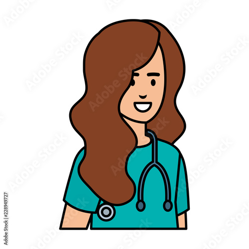 female practitioner with stethoscope character