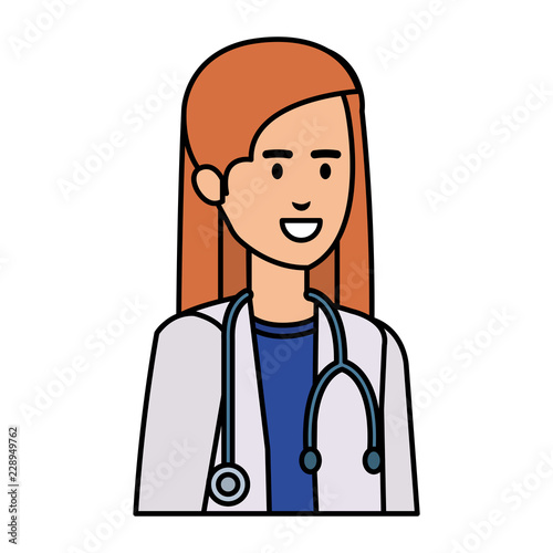 female doctor with stethoscope character