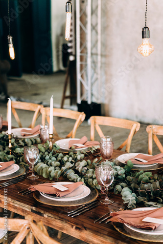 Wedding table decoration rustic style