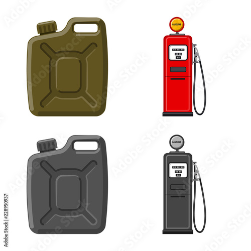 Isolated object of oil and gas sign. Set of oil and petrol stock symbol for web.