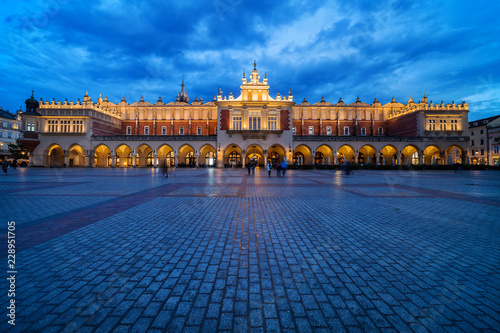 Cloth Hall in Old Town of Krakow at Dusk