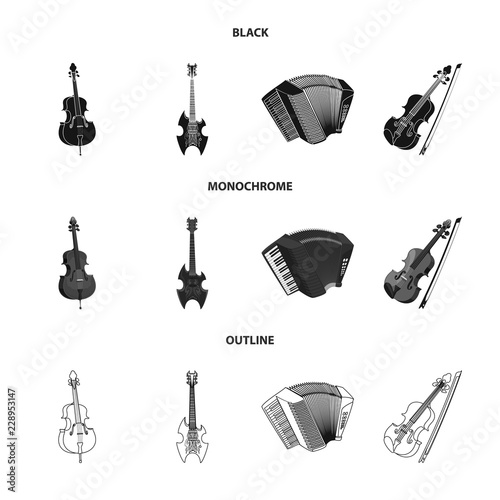 Vector illustration of music and tune logo. Collection of music and tool stock symbol for web.