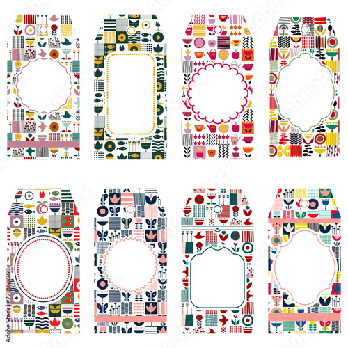 Collection of 8 hangtags. Vector badge design.