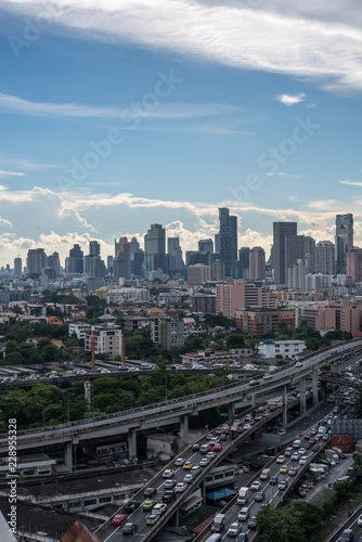 Cityscape with expressway and traffic of Bangkok © pongmoji