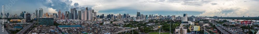 Panorama cityscape with building in Bangkok city