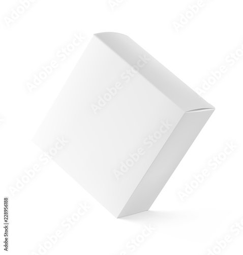 Universal mockup of blank cardboard box. Vector illustration isolated on white background, ready and simple to use for your design. EPS10.