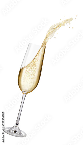glass of champagne with splash