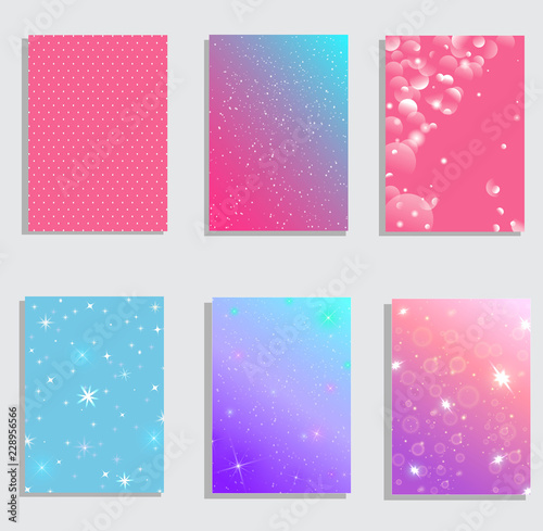 Modern abstract covers set. Cool gradient shapes composition. Futuristic design.