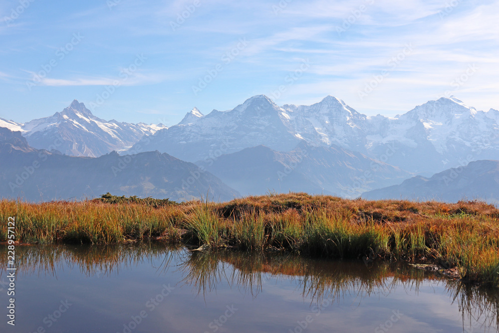 Aussicht vom Niederhorn, Berner Alpen, Schweiz 