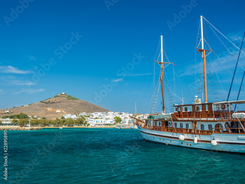  harbor piso livadi paros island with cyclades architecture resort town photo