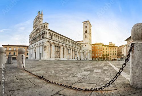 Chiesa di San Michele in Foro located on Piazza San Michele square in Lucca, Tuscany, Italy photo